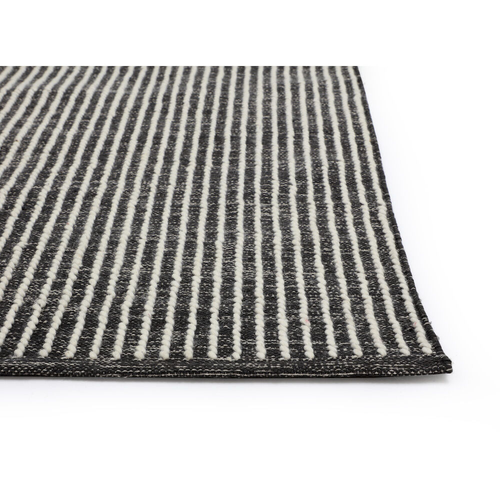 Serene 96 X 60 inch Black / White Indoor Hand-Woven Rug, Hand-Woven